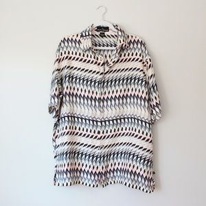 Stacy Adams 1990s Vintage Silk Button Down Size L